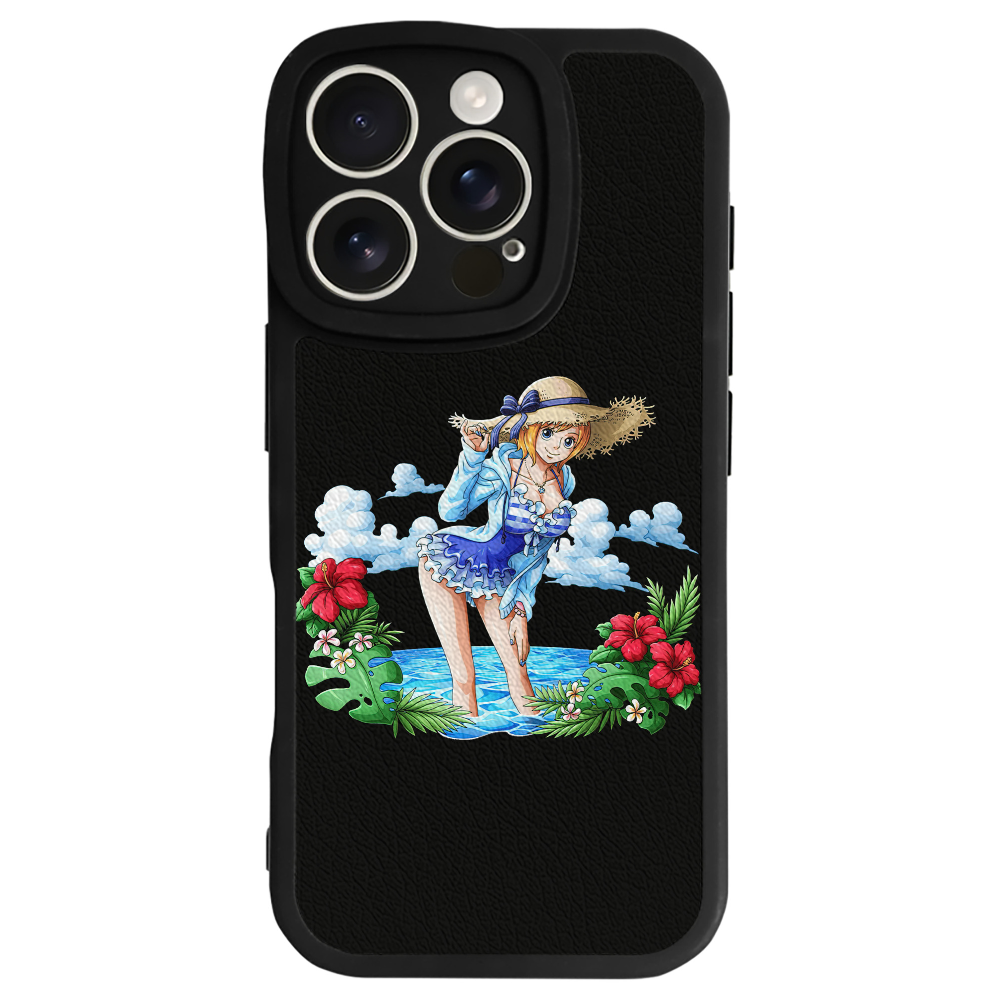 （画像用） ワンピース ナミ ONE PIECE Nami 【iPhone 16シリーズ対応】シリコンスマホケース（レザー調） 材質：シリコン